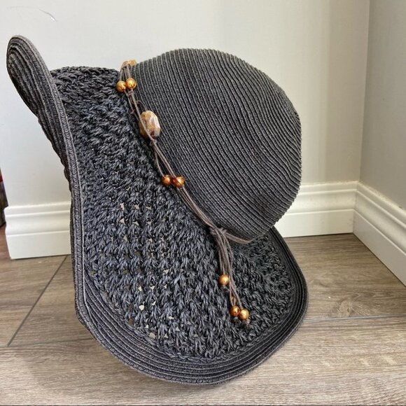 Sun  N’ Sand Beaded Paper Braid Hat - Picture 2 of 15